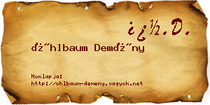 Öhlbaum Demény névjegykártya